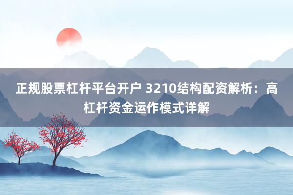 正规股票杠杆平台开户 3210结构配资解析：高杠杆资金运作模式详解