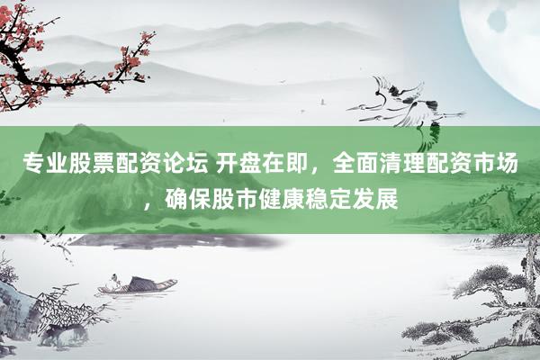 专业股票配资论坛 开盘在即，全面清理配资市场，确保股市健康稳定发展